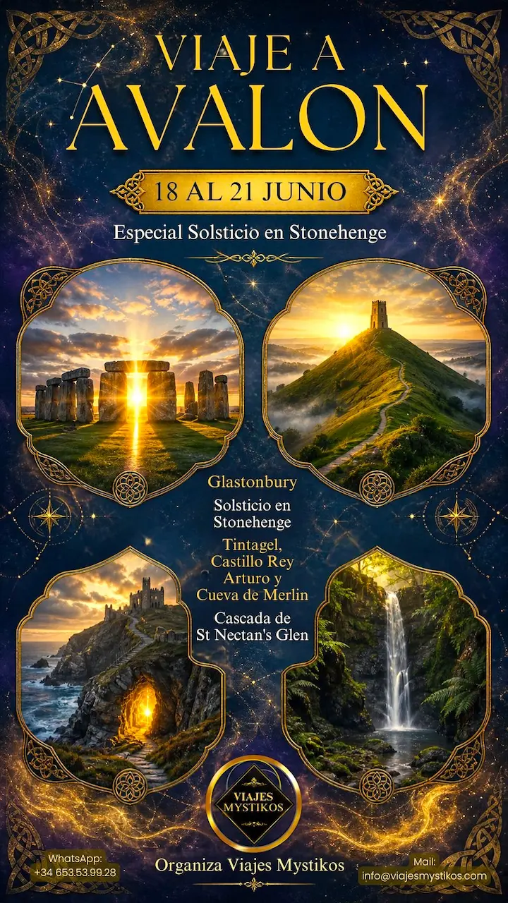 Cartel del viaje a Avalon especial solsticio en Stonehenge